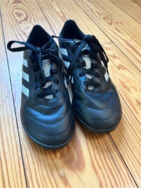 adidas Kids Black and White Soccer Sneakers